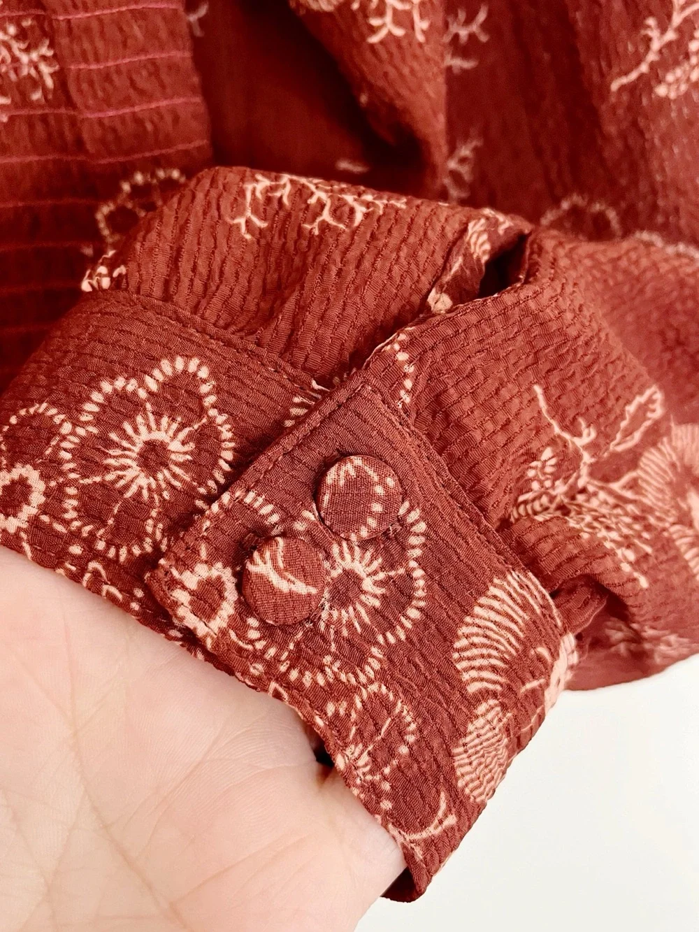 BOGO! NWT Madewell Preston Puff Sleeve Floral Blouse Rust Size Medium